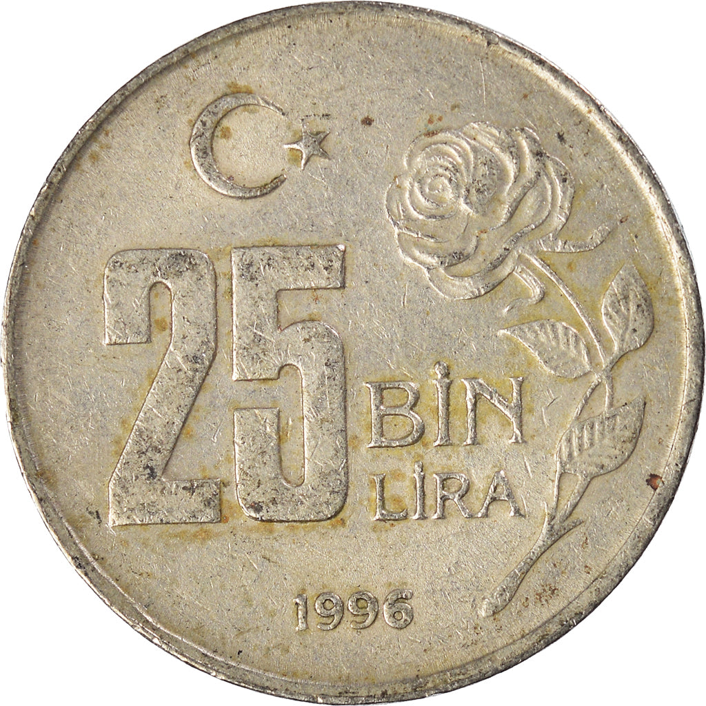 Coin, Turkey, 25000 Lira, 25 Bin Lira, 1996