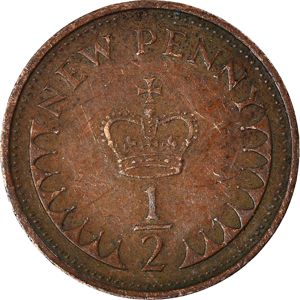 Moneda, Gran Bretaña, 1/2 New Penny, 1971
