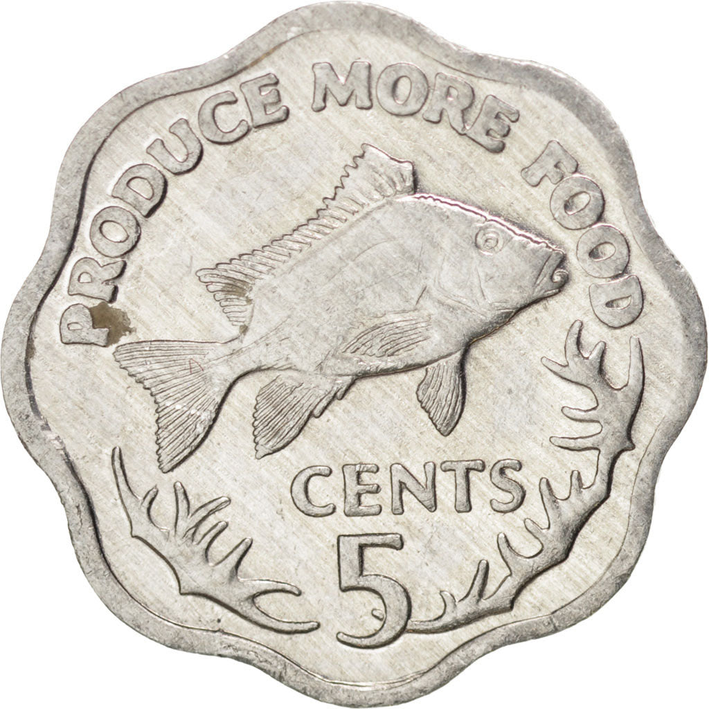 SEYCHELLES, 5 Cents, 1977, British Royal Mint, KM #31, MS(63), Aluminum, 0.79