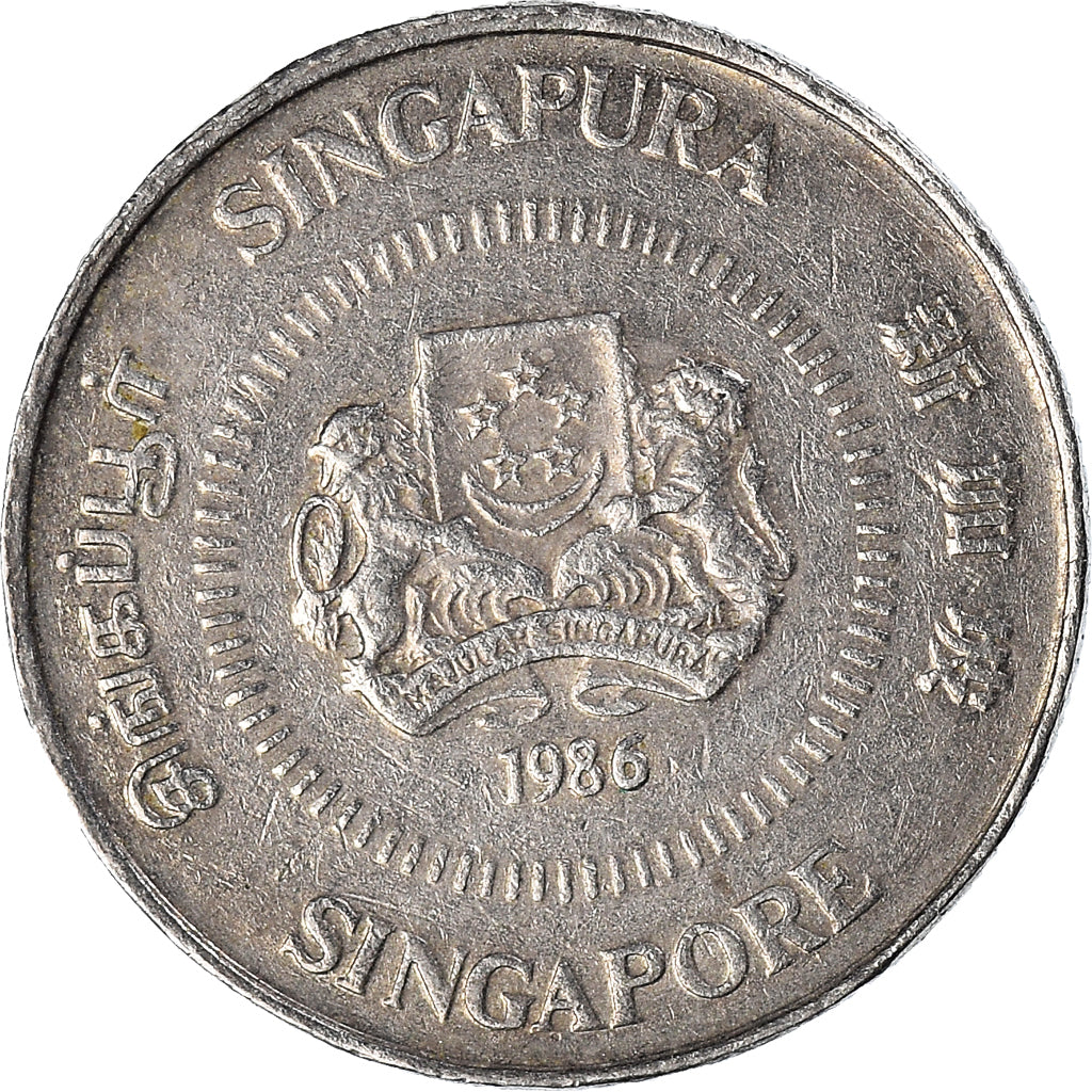 Monnaie, Singapour, 10 Cents, 1986