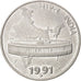 Coin, INDIA-REPUBLIC, 50 Paise, 1991, AU(50-53), Stainless Steel, KM:69