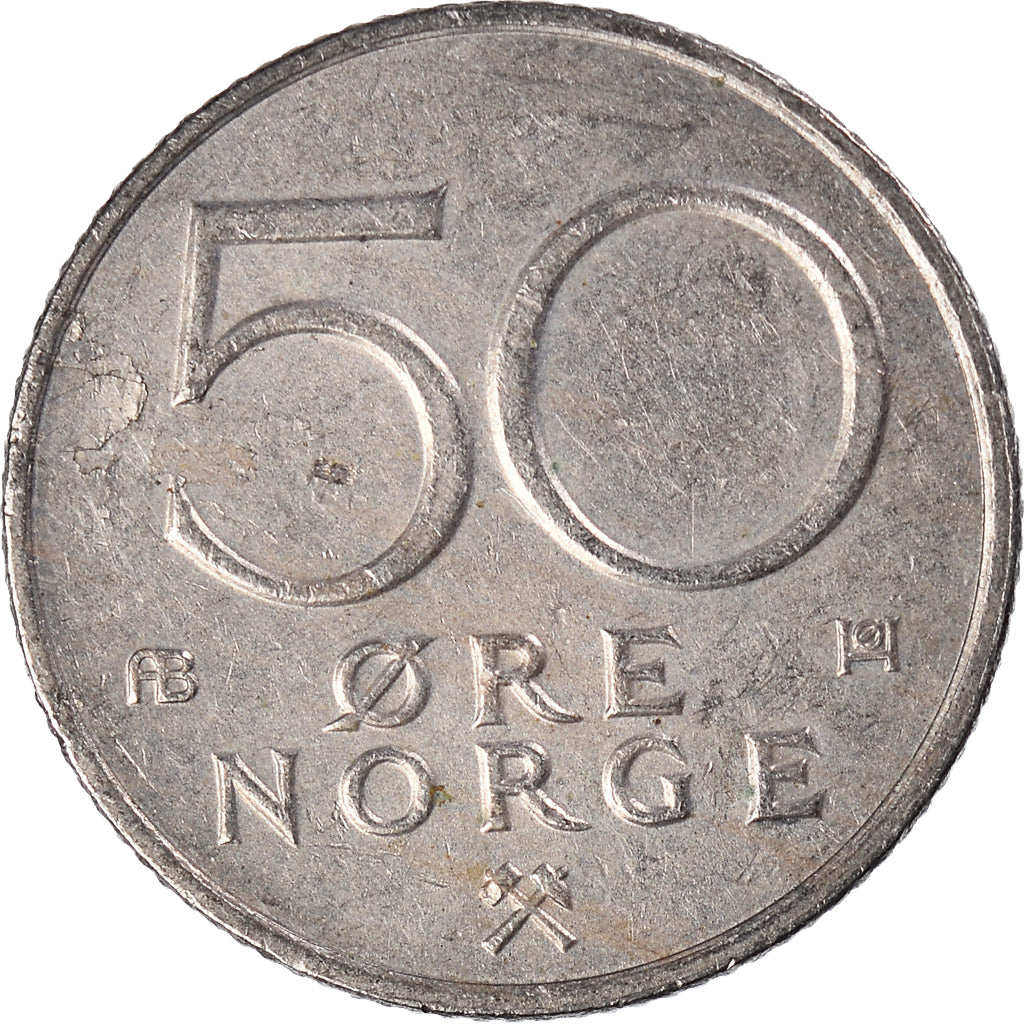 Moneta, Norvegia, 50 Öre, 1977