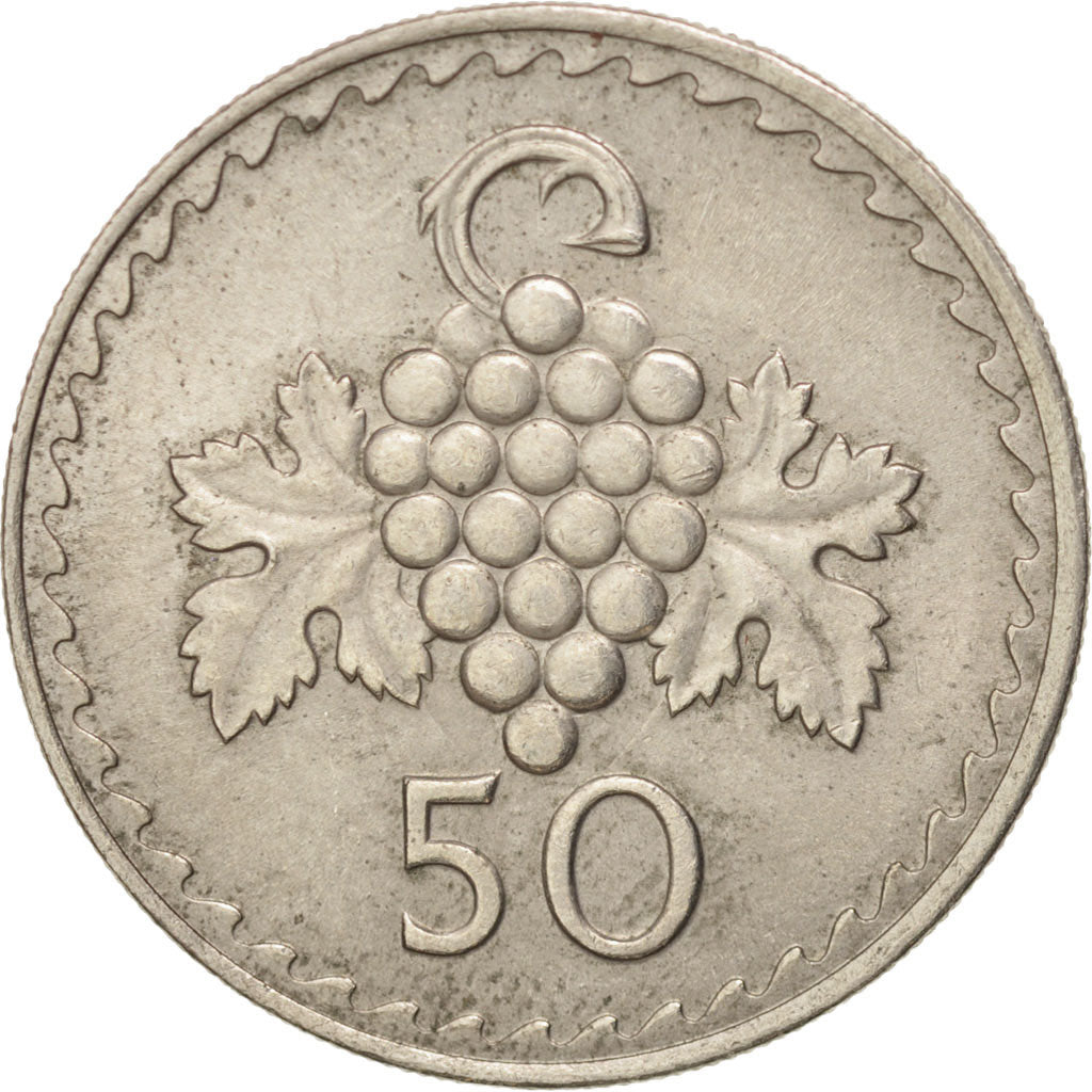 CYPRUS, 50 Mils, 1980, KM #41, AU(55-58), Copper-Nickel, 23.6, 5.72