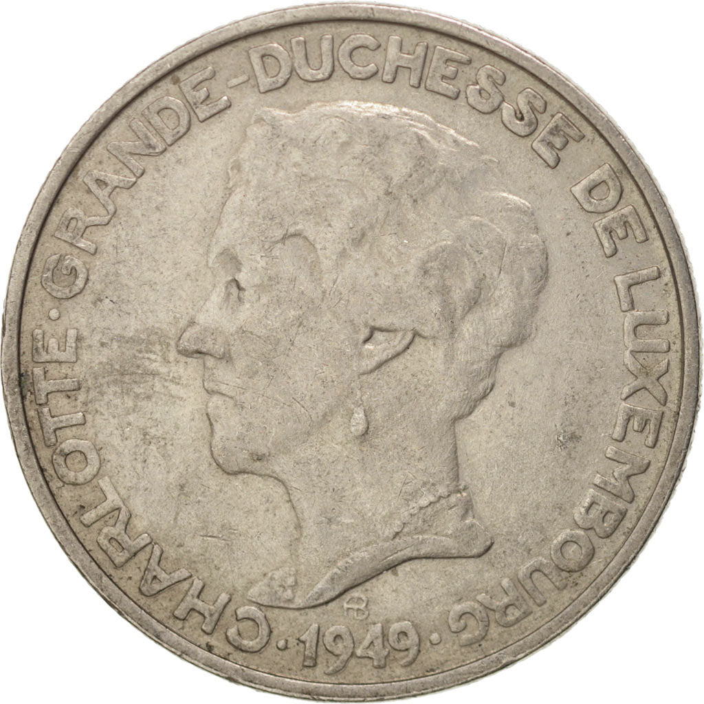 Münze, Luxemburg, Charlotte, 5 Francs, 1949, SS, Copper-nickel, KM:50