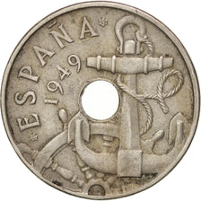SPAIN, 50 Centimos, 1949, KM #777, EF(40-45), Copper-Nickel, 21, 4.23