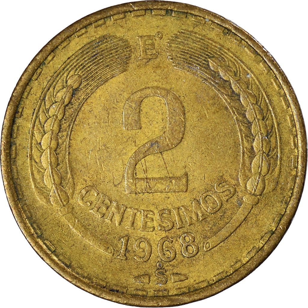 Coin, Chile, 2 Centesimos, 1968