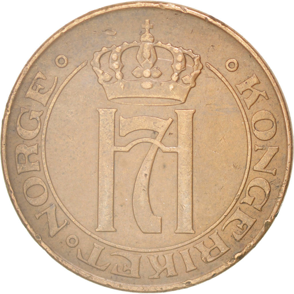 NORWAY, 5 Ore, 1916, Kongsberg, KM #368, EF(40-45), Bronze, 27, 8.03