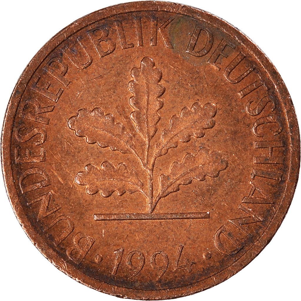 Moneta, GERMANIA - REPUBBLICA FEDERALE, Pfennig, 1994