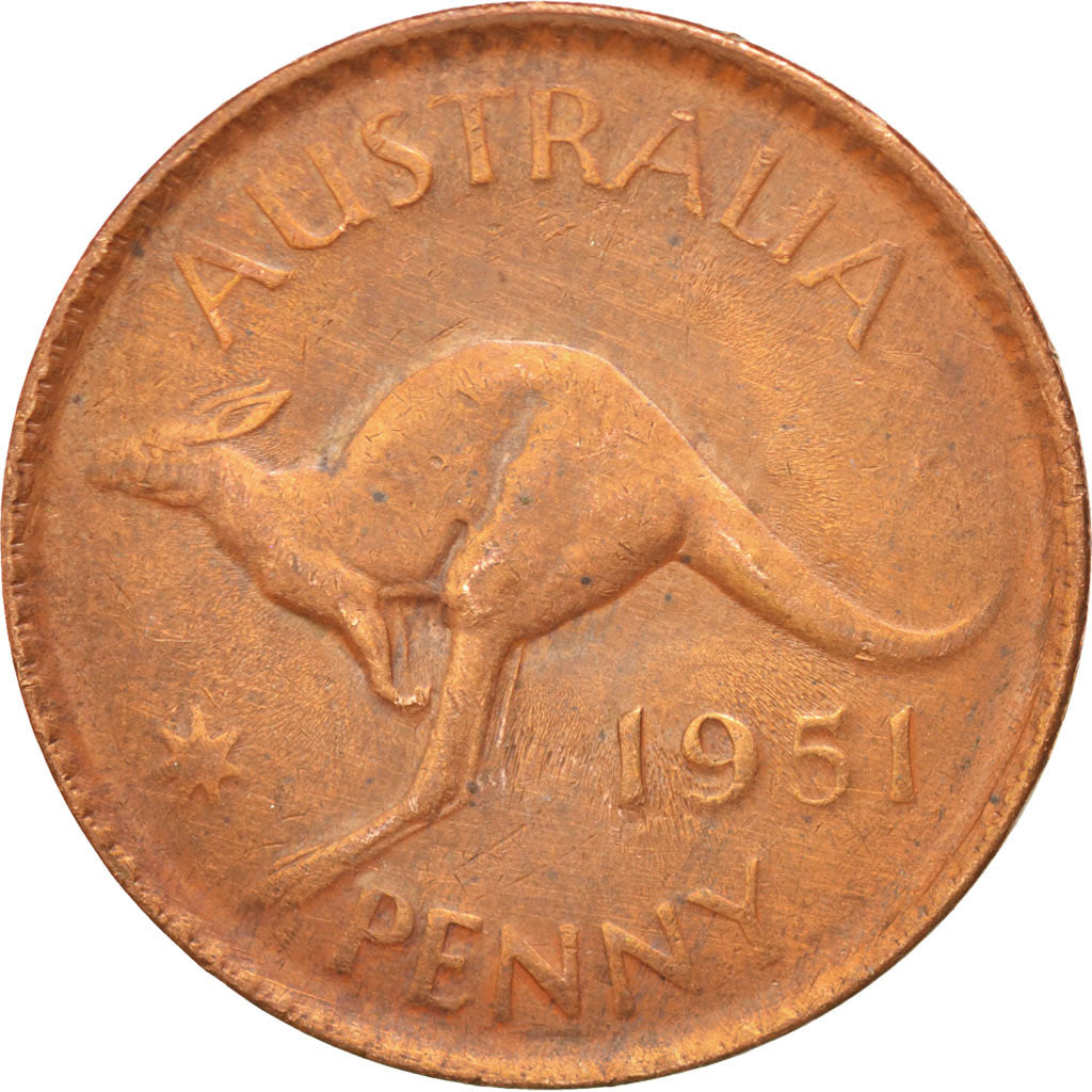 Australia, Penny, 1951, KM #43, EF(40-45), Bronze, 31, 9.42