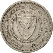 CYPRUS, 25 Mils, 1963, KM #40, EF(40-45), Copper-Nickel, 19.41, 2.77