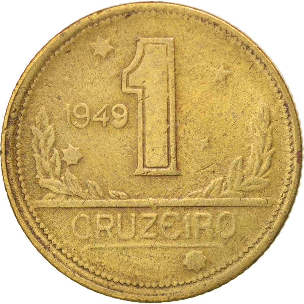 BRAZIL, Cruzeiro, 1949, KM #558, EF(40-45), Aluminum-Bronze, 22.9, 7.05