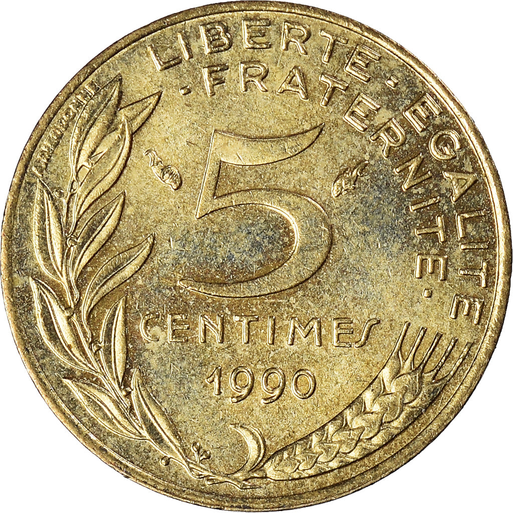 Munten, Frankrijk, 5 Centimes, 1990