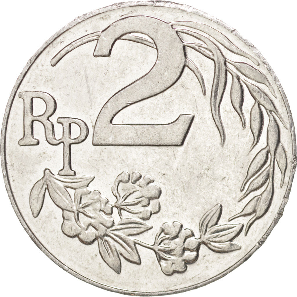 INDONESIA, 2 Rupiah, 1970, KM #21, MS(60-62), Aluminum, 26, 2.29
