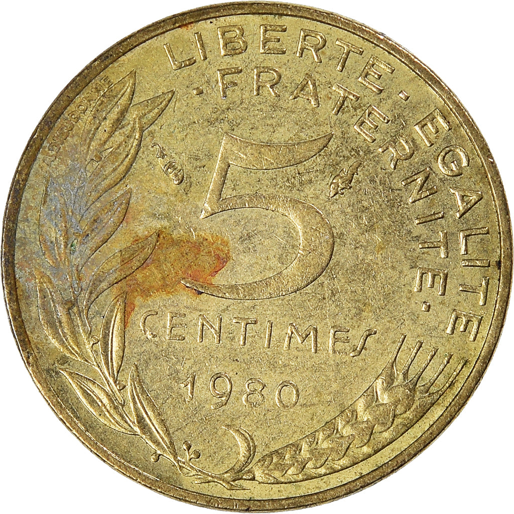 Moneda, Francia, 5 Centimes, 1980