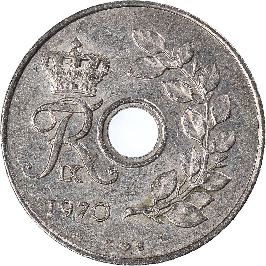 Moneta, Danimarca, 25 Öre, 1970