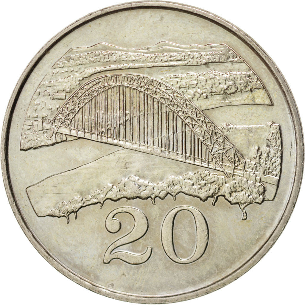 Coin, Zimbabwe, 20 Cents, 1980, MS(63), Copper-nickel, KM:4