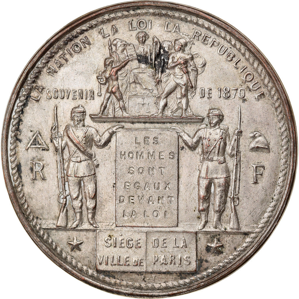 France, Medal, Siège de la Ville de Paris, History, 1870, EF(40-45), Silvered