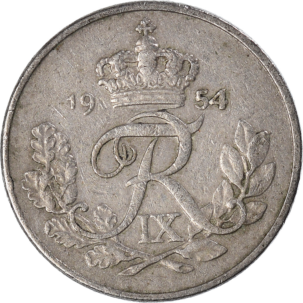 Monnaie, Danemark, 10 Öre, 1954
