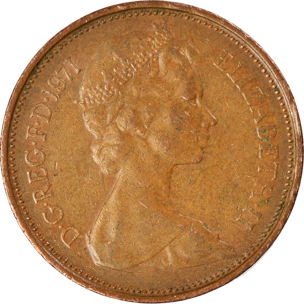 Münze, Großbritannien, 2 New Pence, 1971