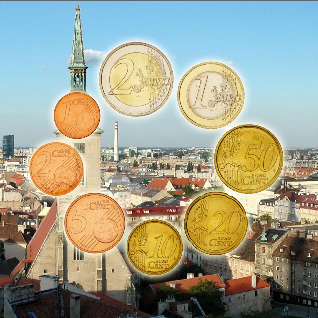 Slovakia, 1 Cent to 2 Euro, 2009, MS(65-70)