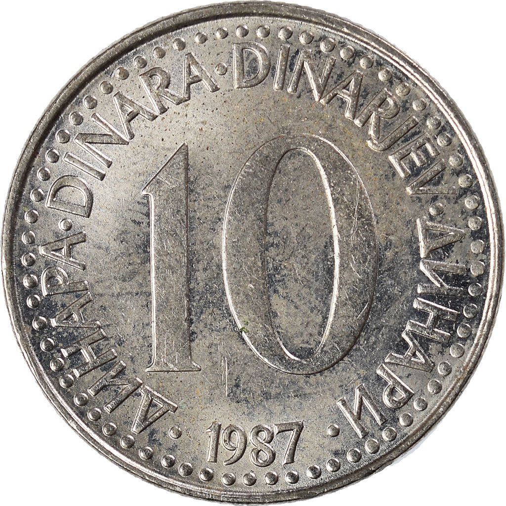 Coin, Yugoslavia, 10 Dinara, 1987