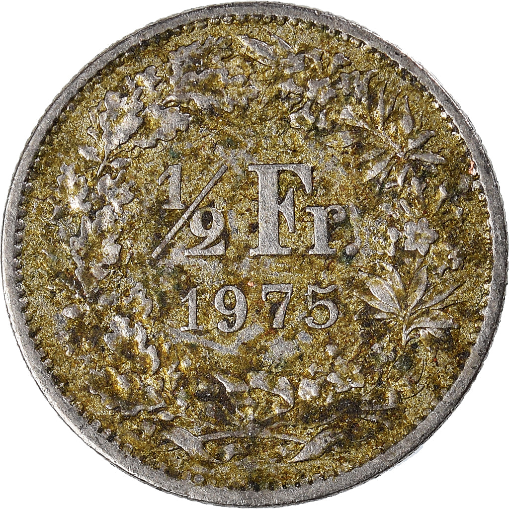 Munten, Zwitserland, 1/2 Franc, 1975