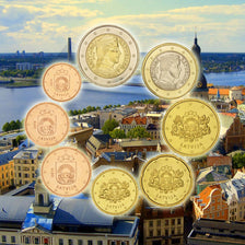 Letonia, 1 Cent to 2 Euro, 2014, FDC, Sin información