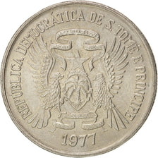 SAINT THOMAS & PRINCE ISLAND, 2 Dobras, 1977, KM #27, MS(63), Copper-Nickel,...