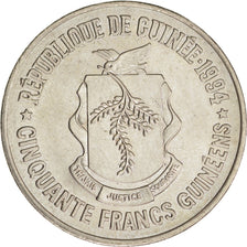GUINEA, 50 Francs, 1994, KM #63, MS(63), Copper-Nickel, 7.03