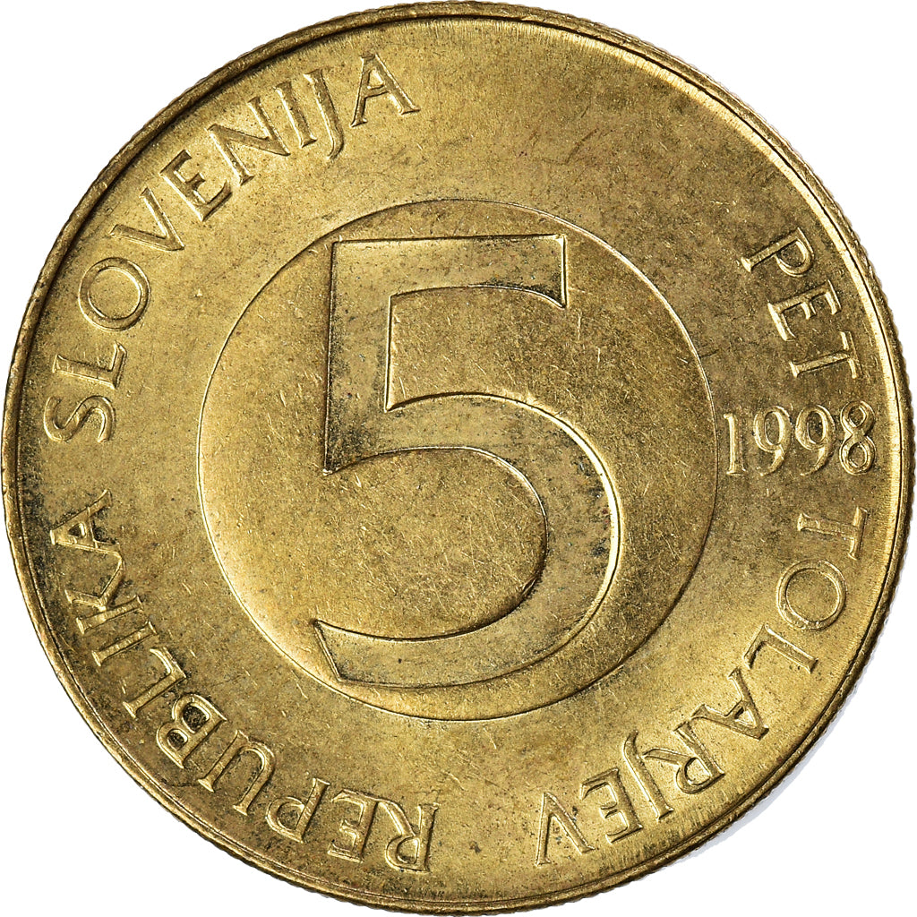 Moneta, Słowenia, 5 Tolarjev, 1998