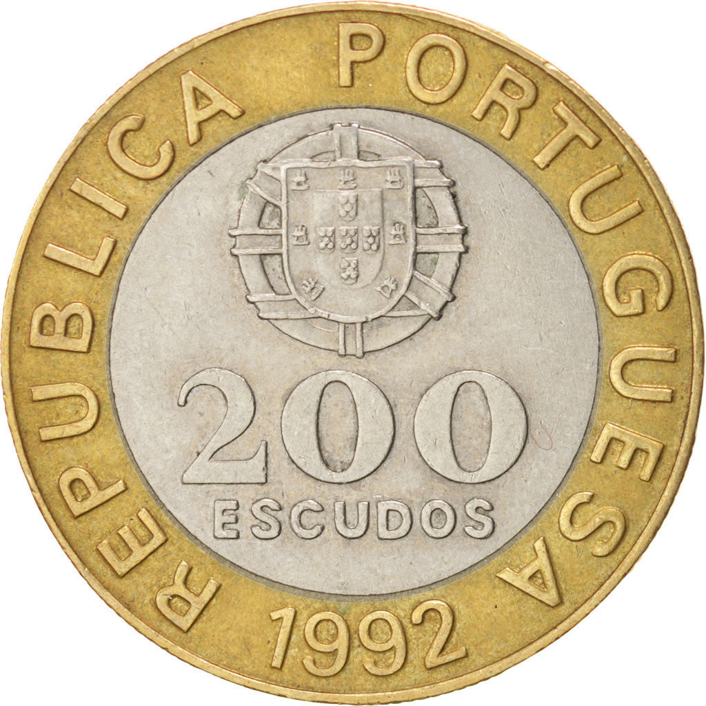 Coin, Portugal, 200 Escudos, 1992, EF(40-45), Bi-Metallic, KM:655