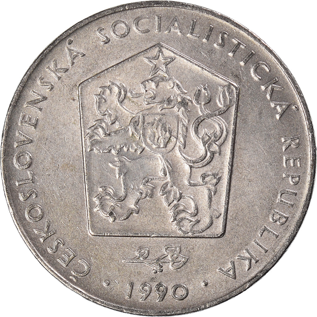 Münze, Tschechoslowakei, 2 Koruny, 1990