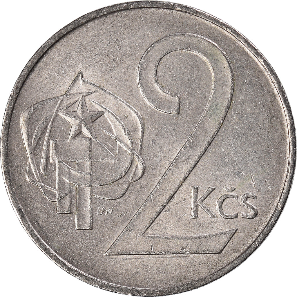 Münze, Tschechoslowakei, 2 Koruny, 1990