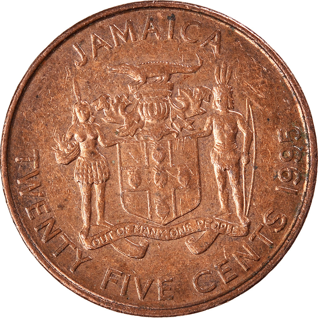 Moneda, Jamaica, 25 Cents, 1995