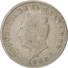 EL SALVADOR, 5 Centavos, 1963, KM #134, VF(20-25), Copper-Nickel, 23, 4.77