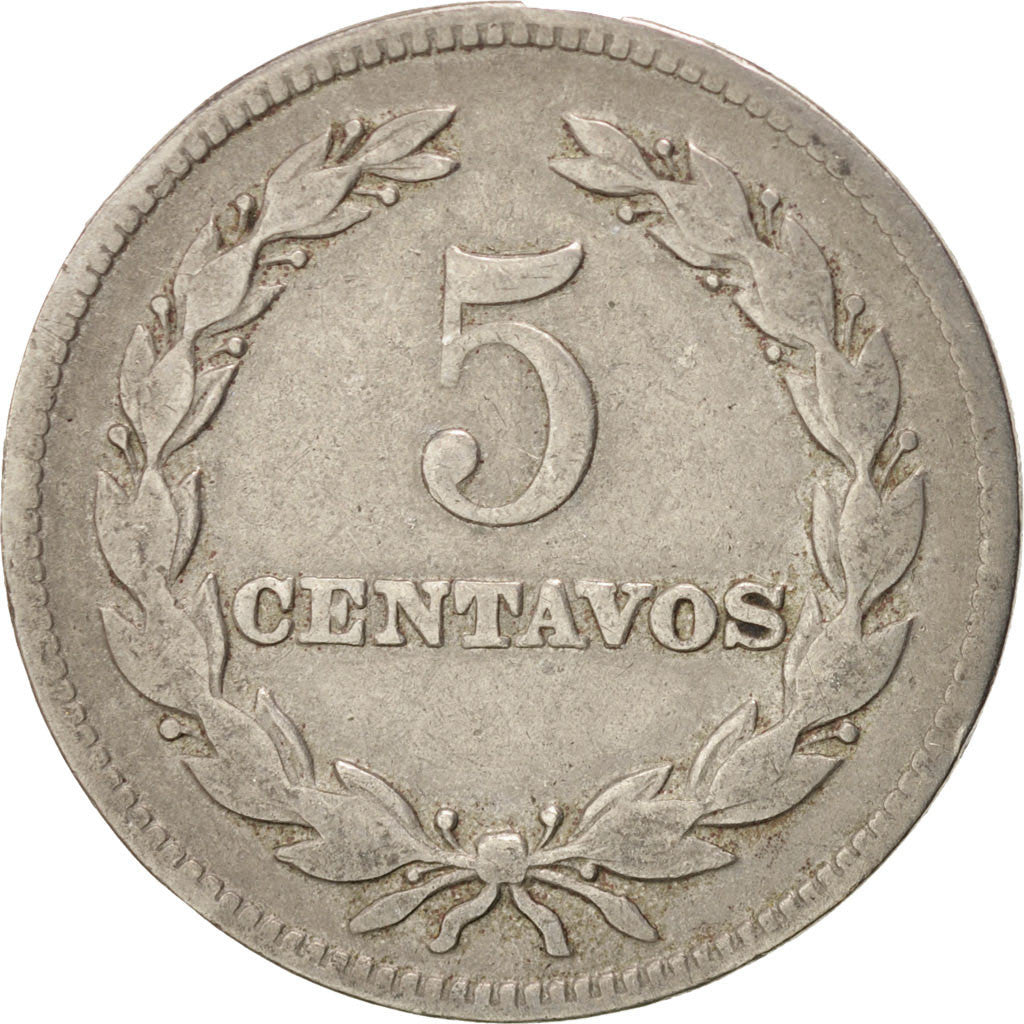 EL SALVADOR, 5 Centavos, 1963, KM #134, VF(20-25), Copper-Nickel, 23, 4.77