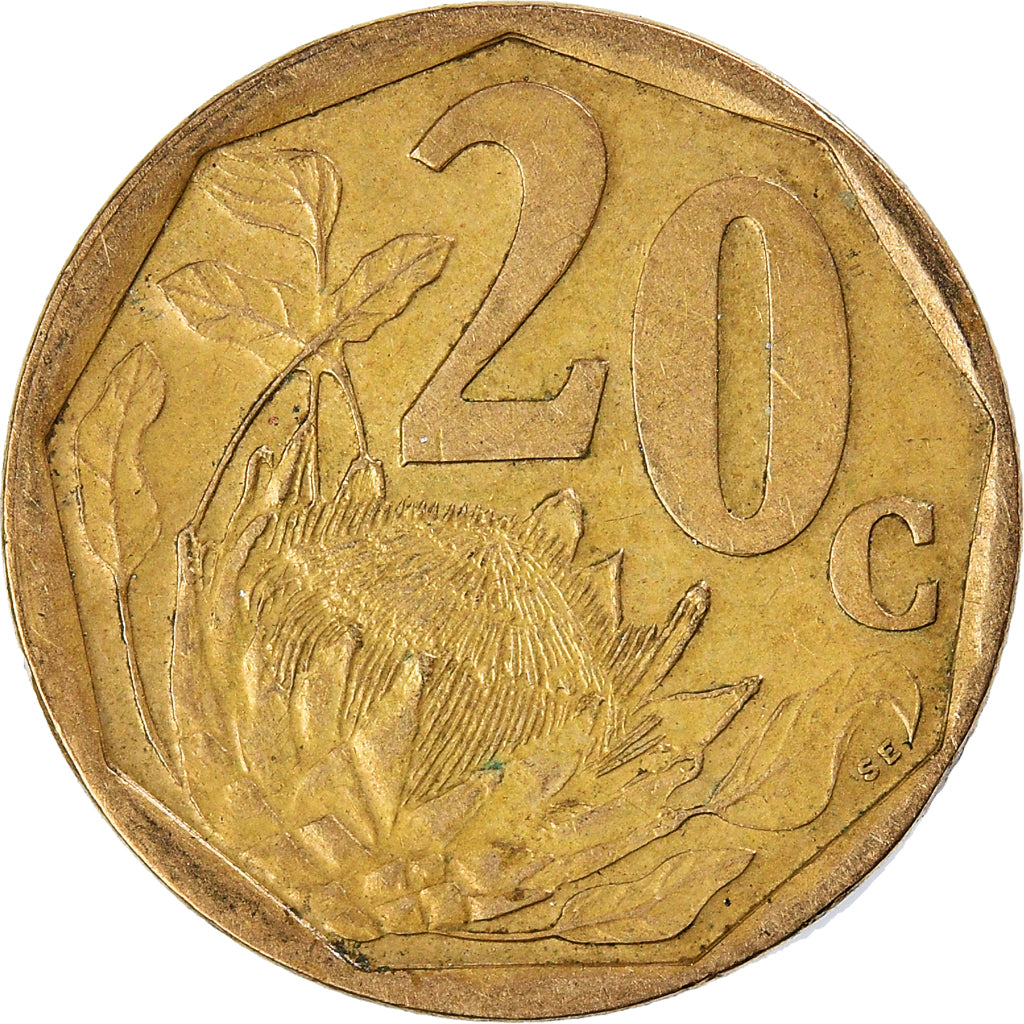 Coin, South Africa, 20 Cents, 1999