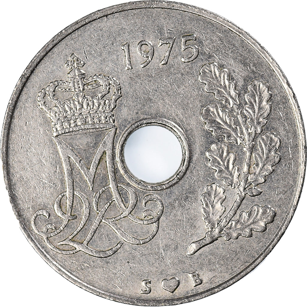 Moneda, Dinamarca, 25 Öre, 1975