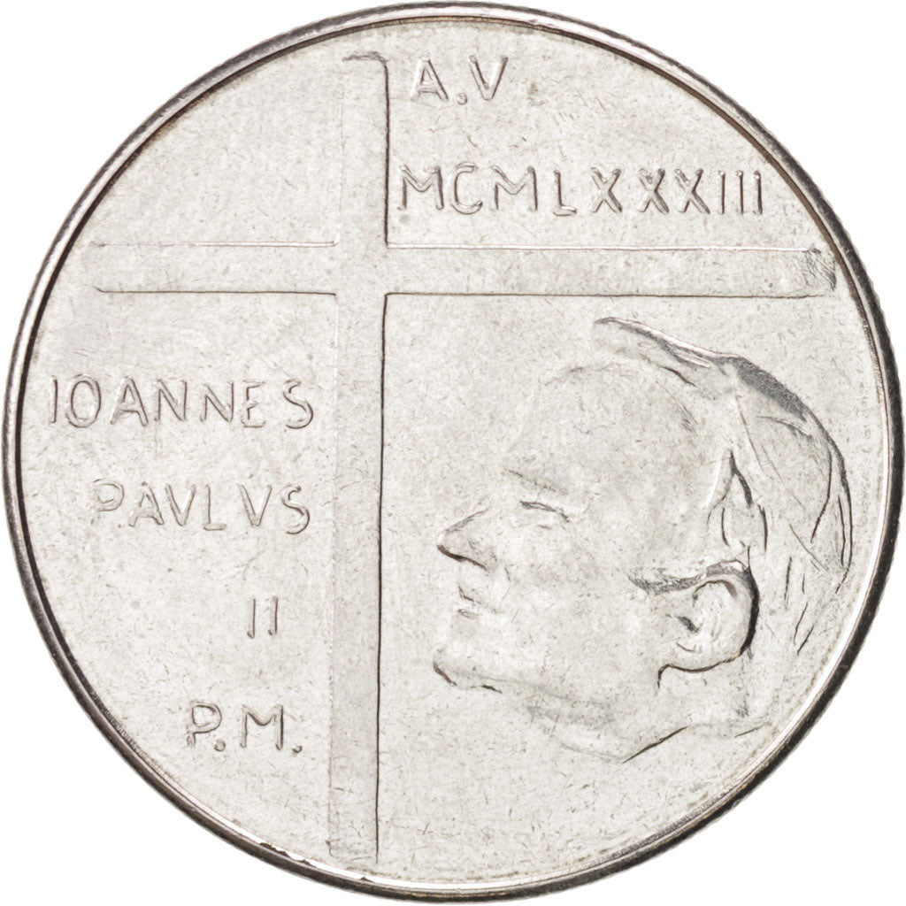 Coin, VATICAN CITY, John Paul II, 50 Lire, 1983, MS(63), Stainless Steel, KM:172