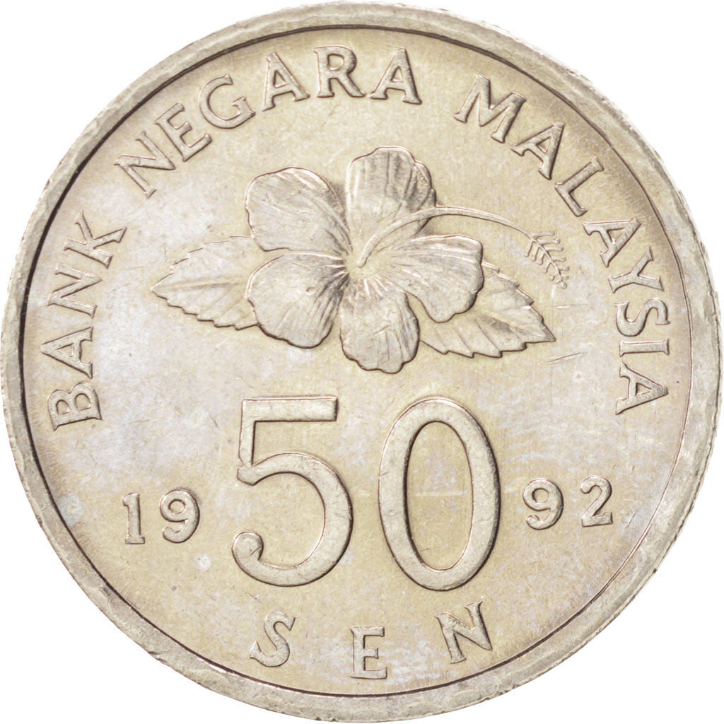 Coin, Malaysia, 50 Sen, 1992, MS(63), Copper-nickel, KM:53