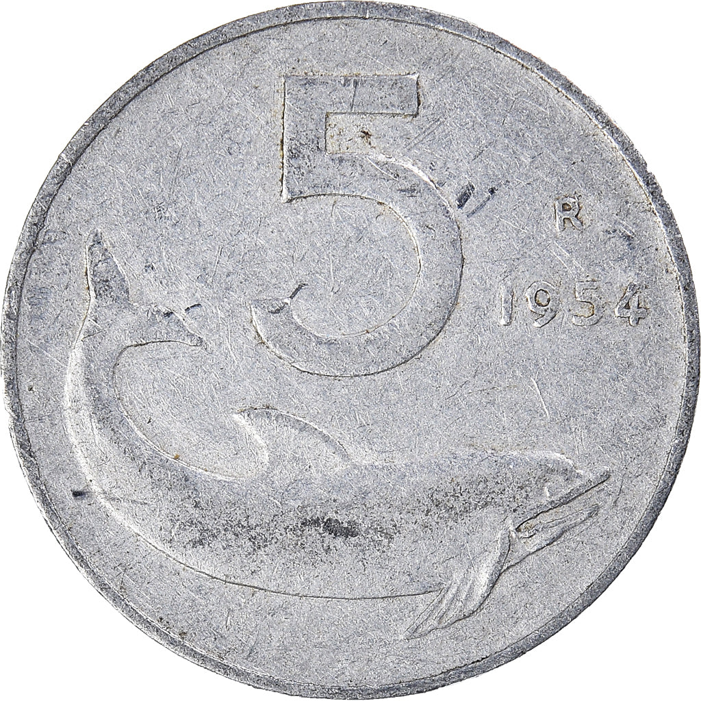 Moneda, Italia, 5 Lire, 1954