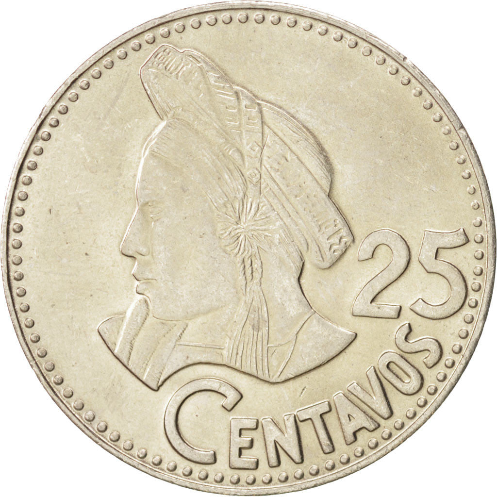 GUATEMALA, 25 Centavos, 1979, KM #278.1, MS(63), Copper-Nickel, 27, 7.99