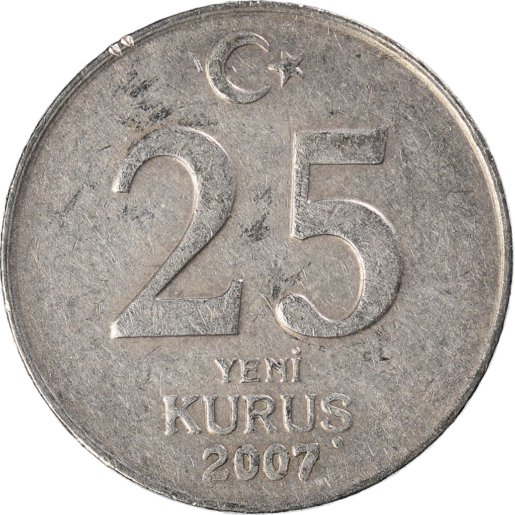 Moneta, Turchia, 25 New Kurus, 2007