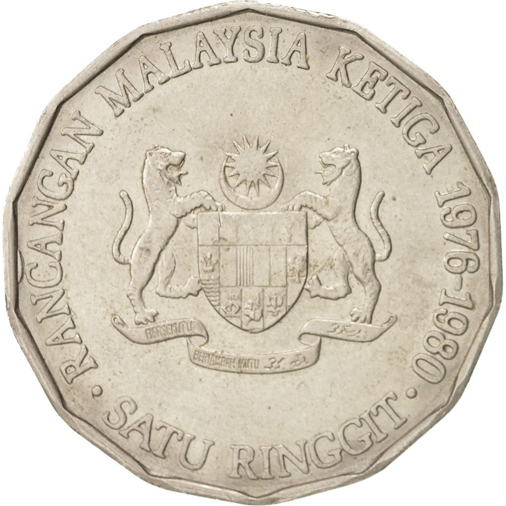 MALAYSIA, Ringgit, 1976, Franklin Mint, KM #16, EF(40-45), Copper-Nickel, 33,...
