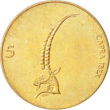SLOVENIA, 5 Tolarjev, 1992, KM #6, MS(63), Nickel-Brass, 26, 6.39