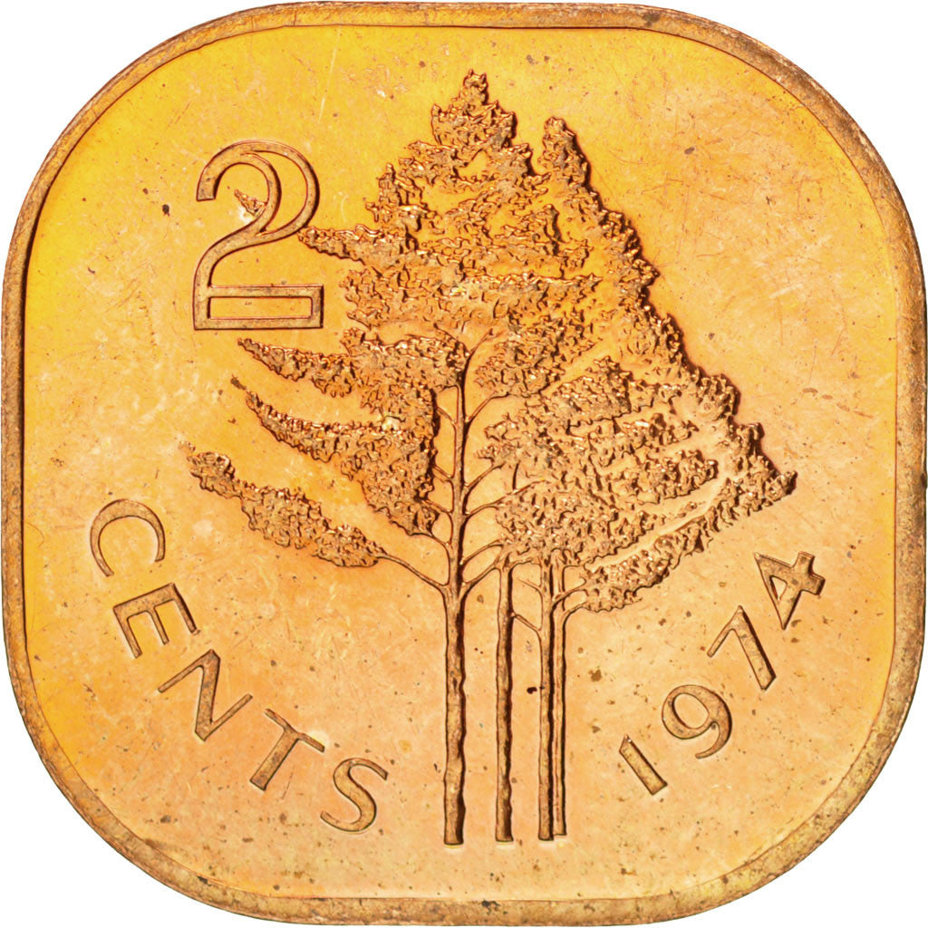 Swaziland, Sobhuza II, 2 Cents 1974, KM 8