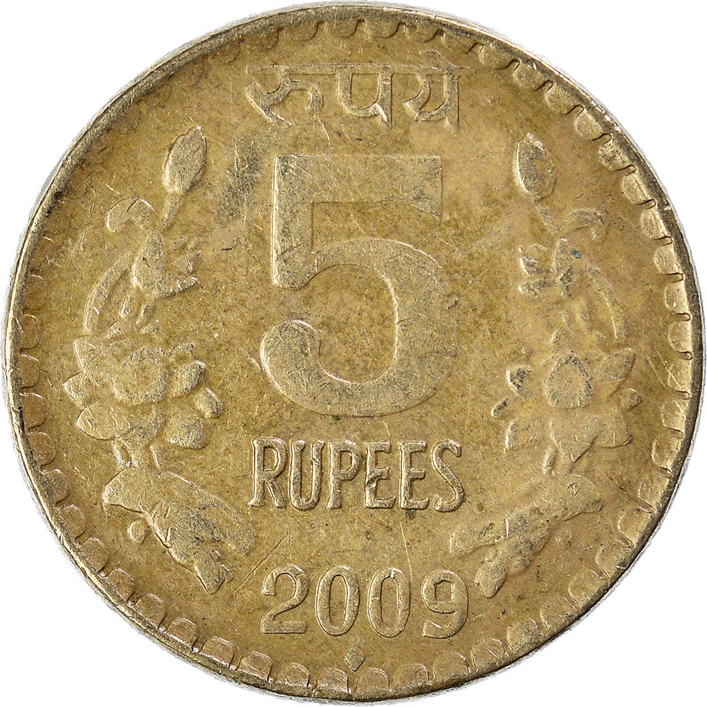 Moneda, INDIA-REPÚBLICA, 5 Rupees, 2009