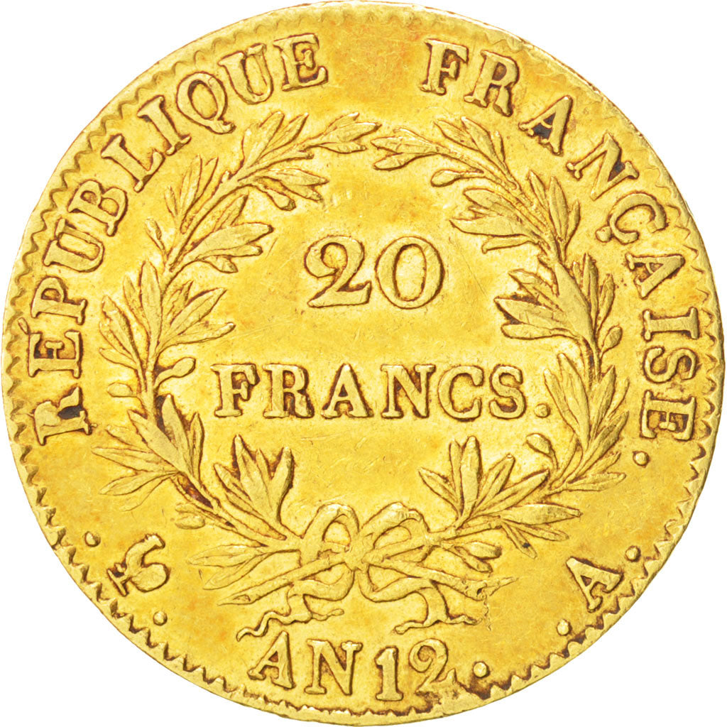 Consulat, 20 Francs Or Bonaparte Premier Consul An 12 A, Paris, KM 651