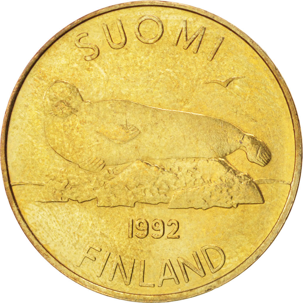 FINLAND, 5 Markkaa, 1992, KM #73, MS(60-62), Copper-Aluminum-Nickel, 24.5, 5.50