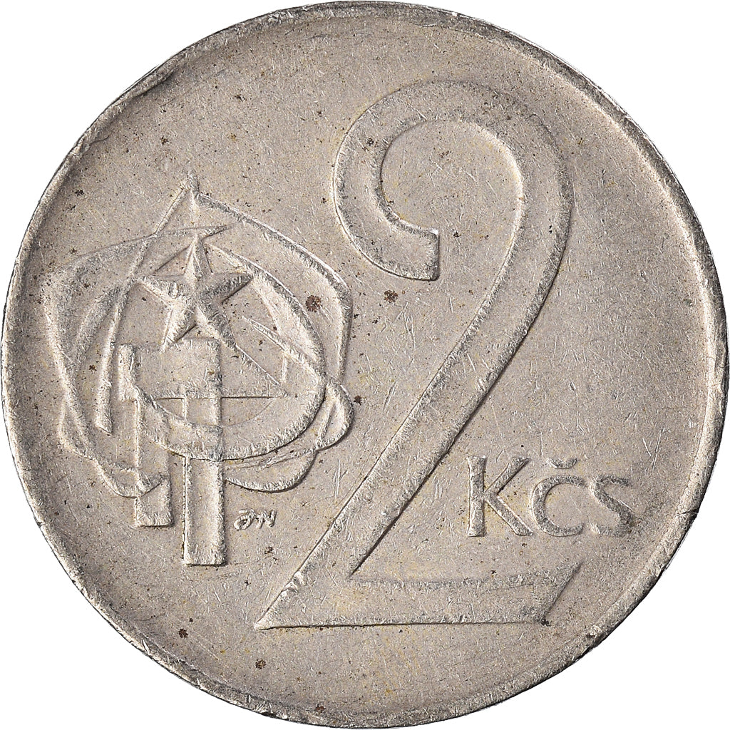 Coin, Czechoslovakia, 2 Koruny, 1974